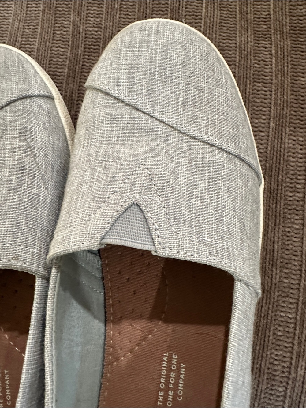 TOMS Light Gray Slip-On Canvas Flats - Picture 4 of 8